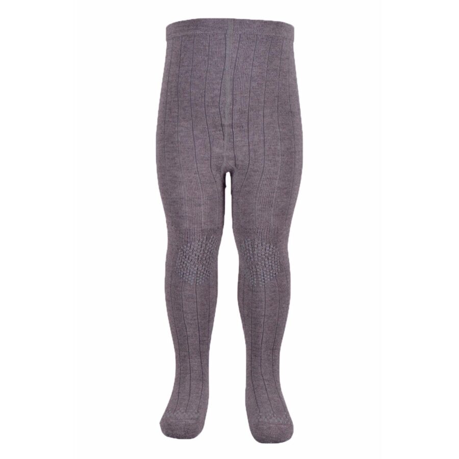 Melton - Strømpebuks Non-slip - Bambus - Light Grey Melange