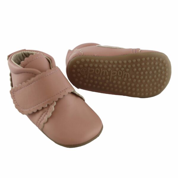 Pom Pom - Hjemmesko - Velcro Scallops - Dusty Rose