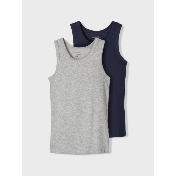 Name It - 2-pak - Tanktop - Grey Melange Dark Sapphire