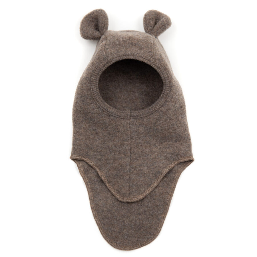 Huttelihut - Elefanthue - Uld Fleece - Teddy - Cocoa Brown