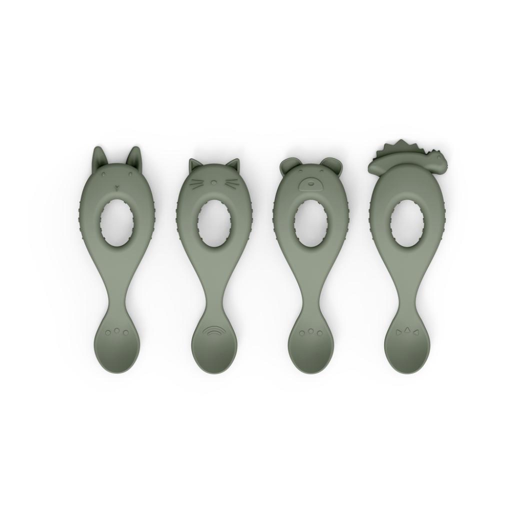 Liewood - 4-pak - Silikone Skeer - Liva - Faune Green