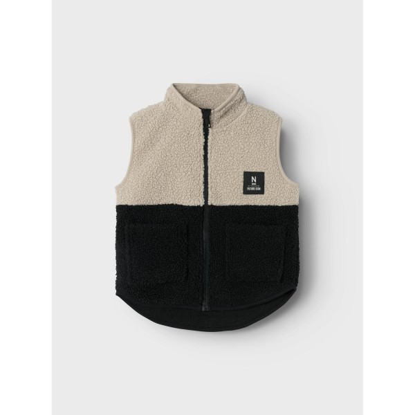 Name It - Teddy vest - Laket - Black Pure Cashmere