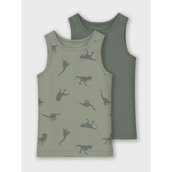 Name It - Undertrøje - 2-pak - Dino - Agave Green