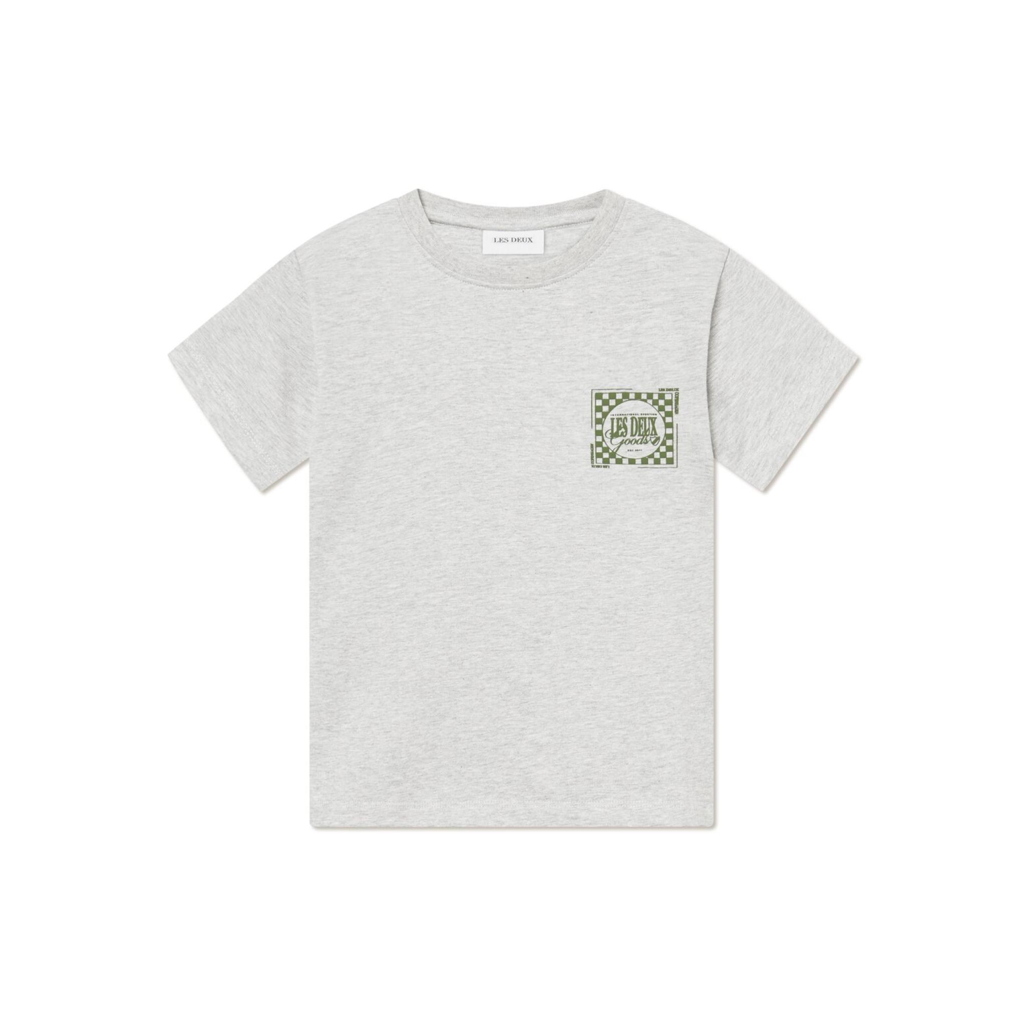 Les Deux – T-shirt – Goods – Snow Melange/Chive Green