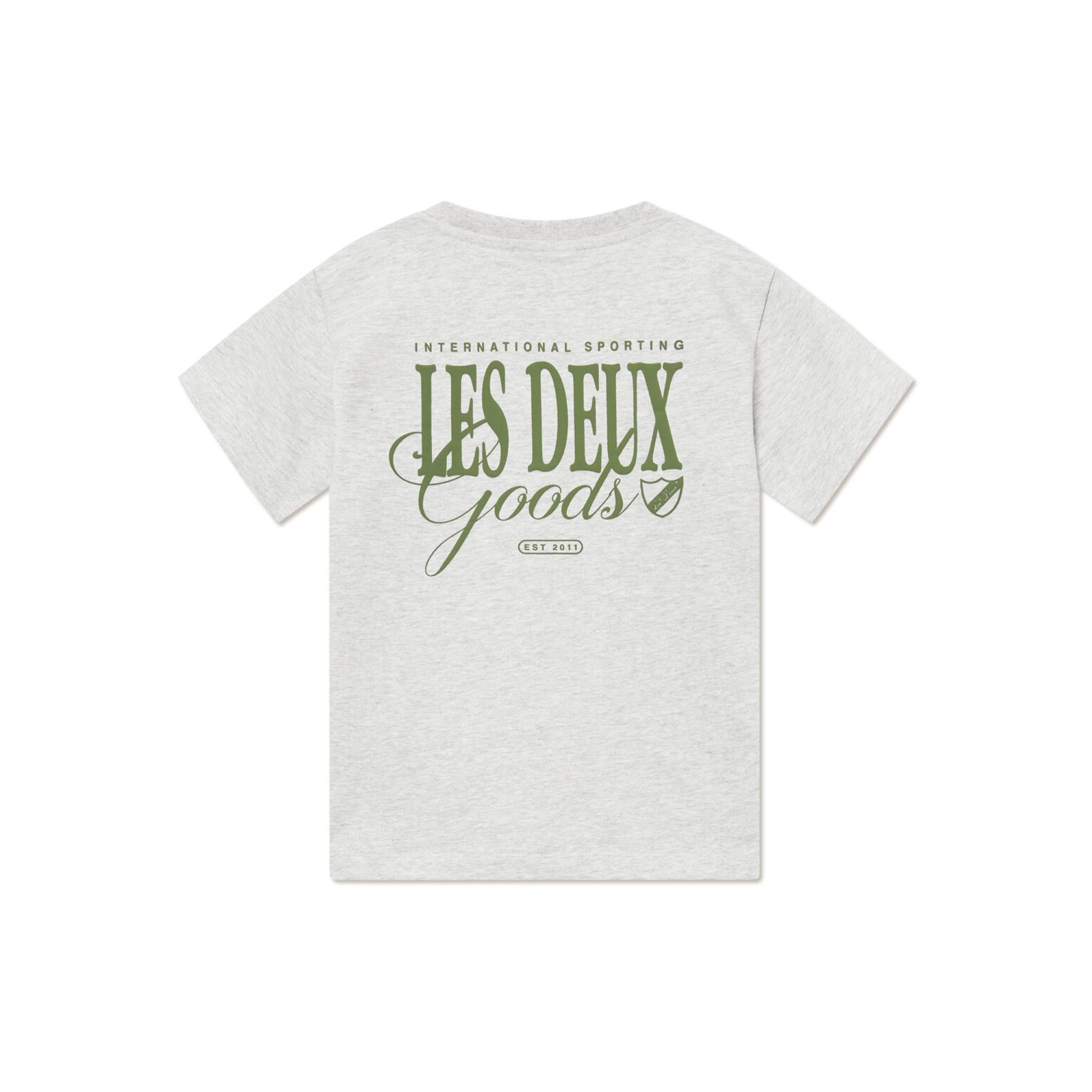 Les Deux – T-shirt – Goods – Snow Melange/Chive Green - Image 2