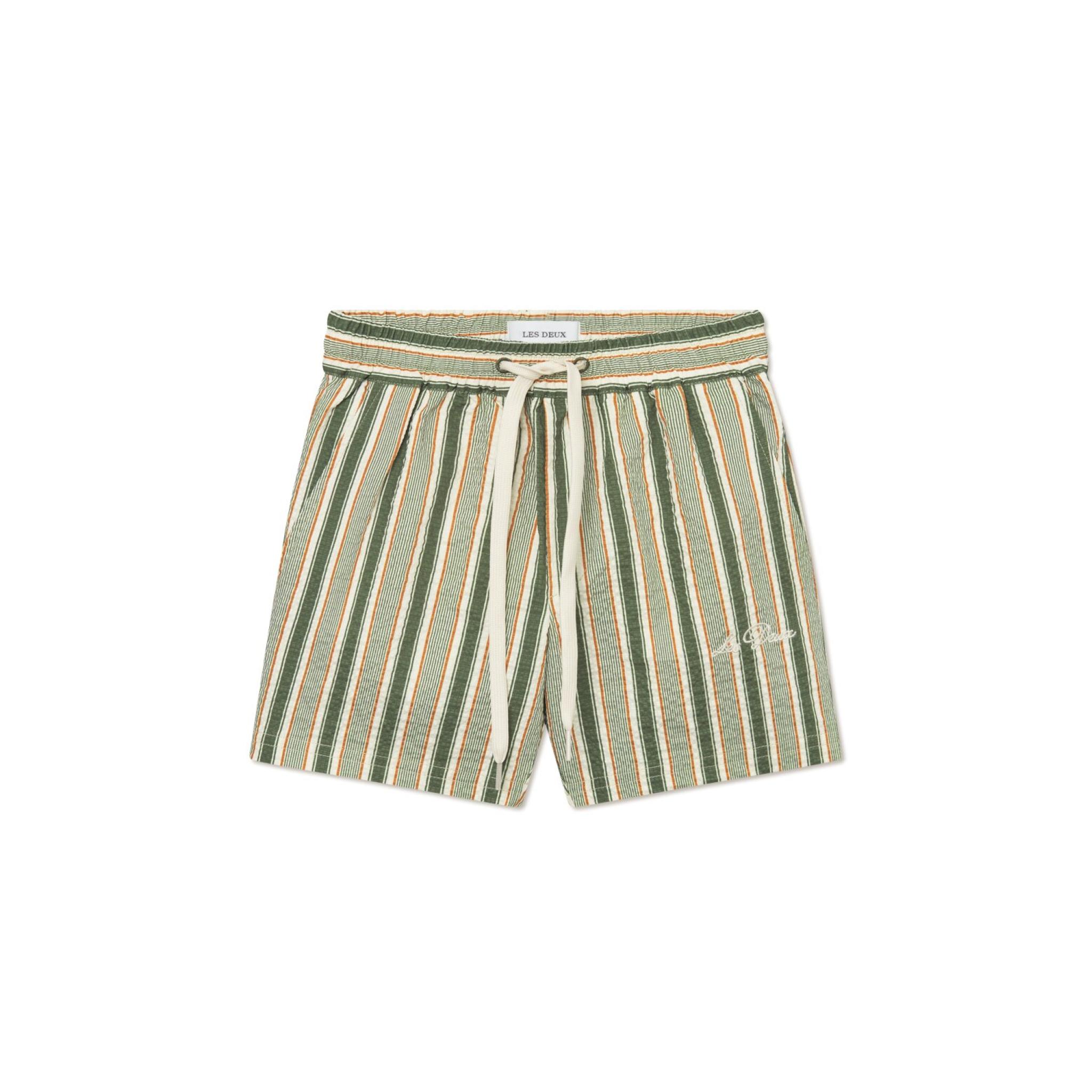 Les Deux - Badeshorts - Stan Stripe  - Chive Green Thai Curry