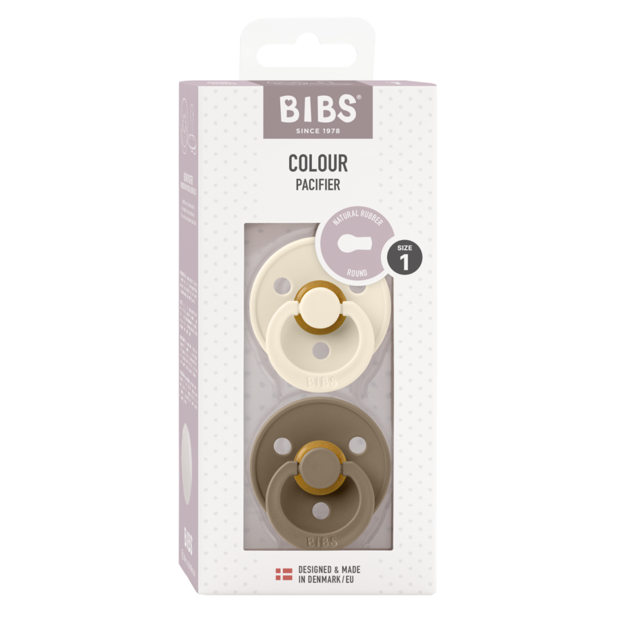 Bibs - 2-pak - Sut - Rund - Latex - Ivory Dark Oak
