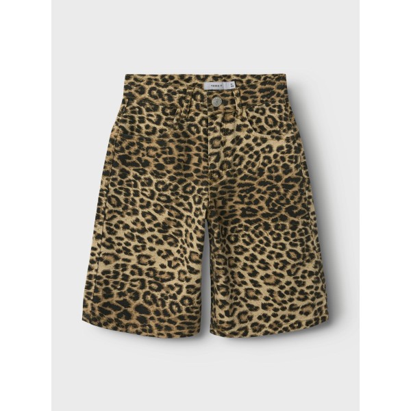 Name It - Shorts - Rose - Silver Mink Leopard