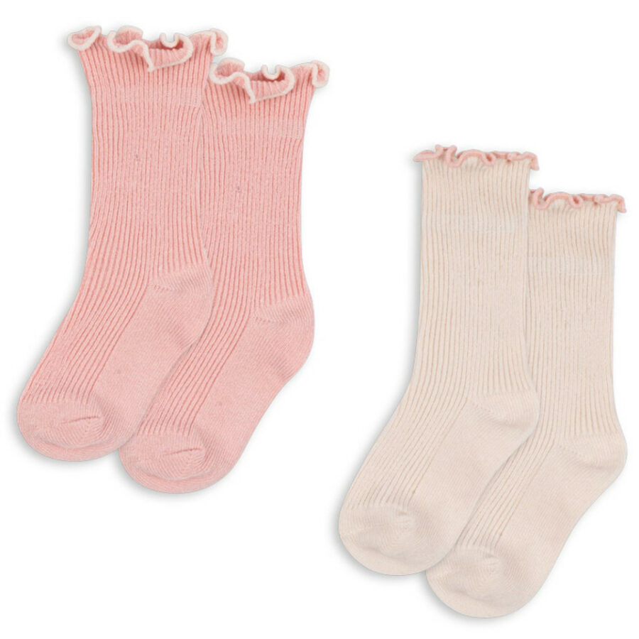 Konges Sløjd - 2-pak Strømper - Rib - Rose Off White - Image 2