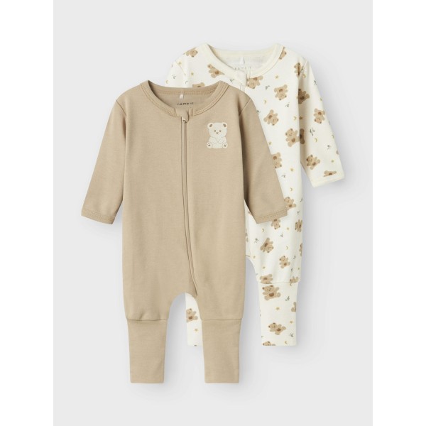 Name It – 2 pak – Natdragt m. foldbare fødder – Jet Bear – Jet Stream