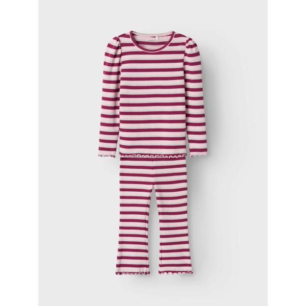 Name It - Langærmet Bluse/Buks Sæt - Balisa - Boysenberry