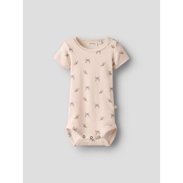 Lil' Atelier - Kortærmet body - Gayo - Peach Blush Butterfly