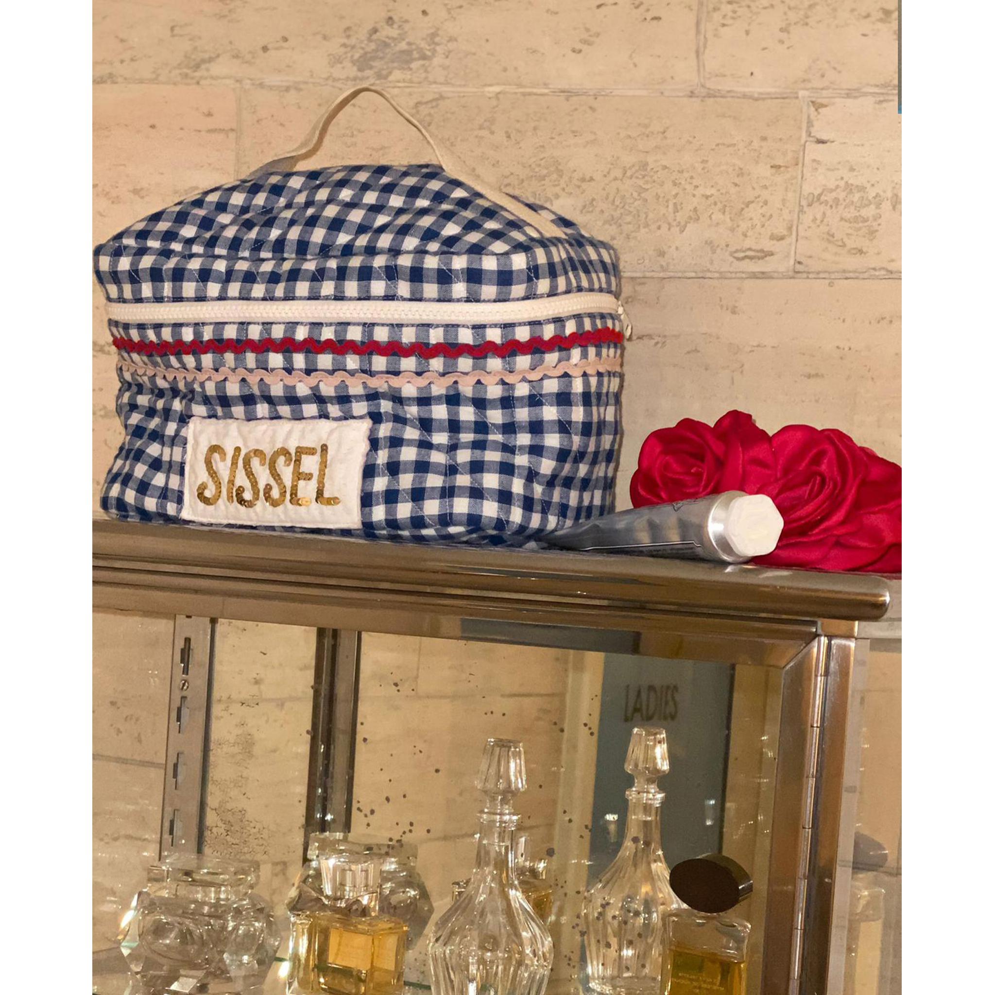 Sissel Edelbo - Toilettaske - Bucket Bag - Blue Checks - Image 2
