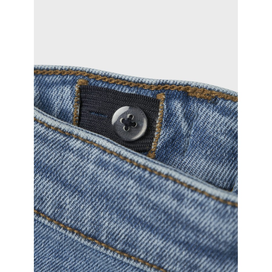 Name It - Jeans - Bella Mom - Medium Blue Denim Bow Embroidery - Image 3