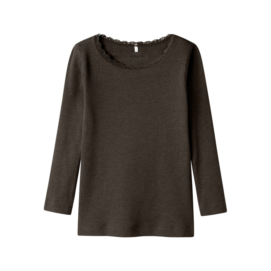 Name It – Bluse m. blondekant – Kab – Delicioso Melange
