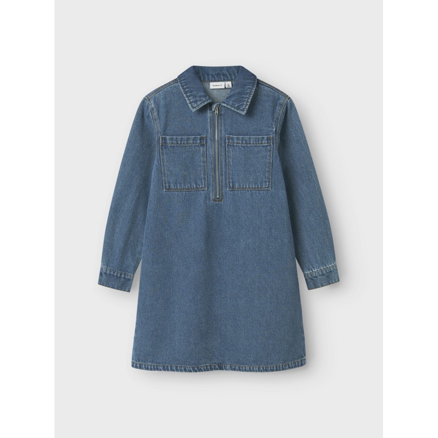 Name It - Denim Kjole - Astrid - Medium Blue Denim - Image 3
