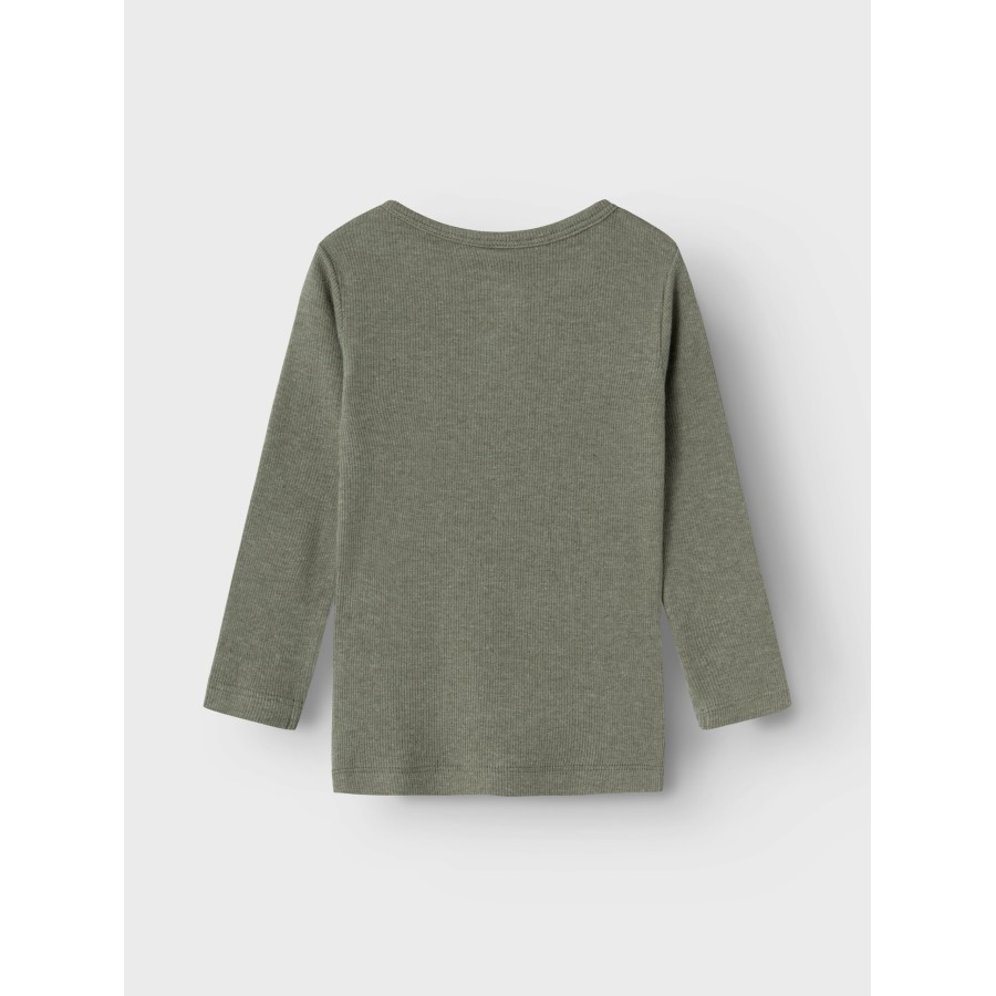 Name It – Bluse m. knapper – Kab – Dusty Olive Melange - Image 2