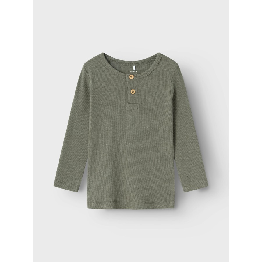 Name It – Bluse m. knapper – Kab – Dusty Olive Melange