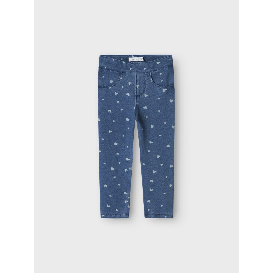 Name It - Leggings - Salli - Medium Blue Denim Heart - Image 4
