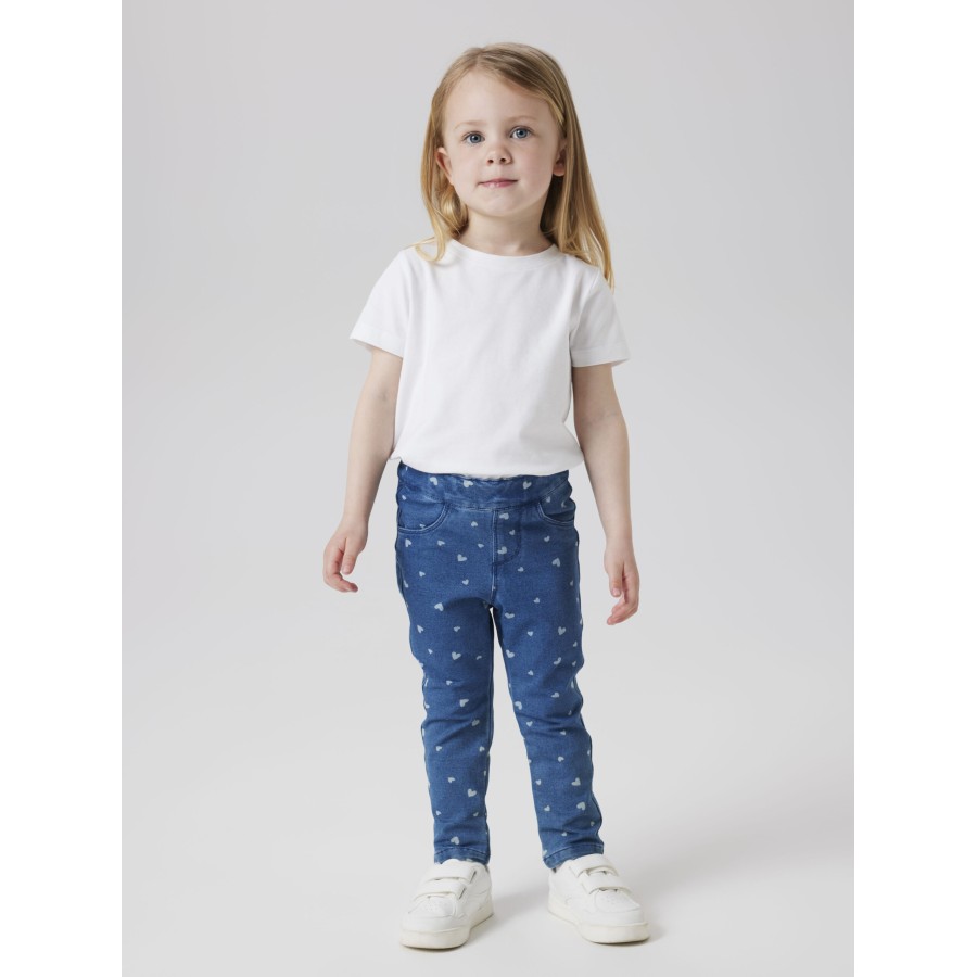 Name It - Leggings - Salli - Medium Blue Denim Heart - Image 2