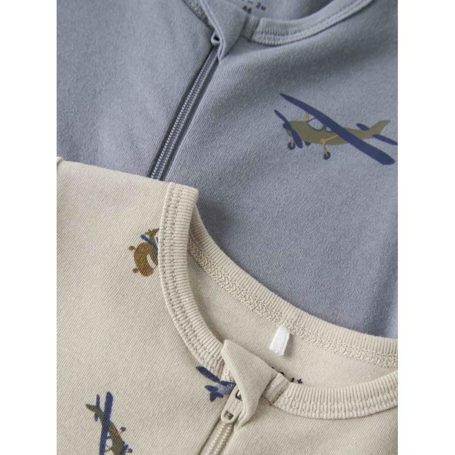 Name It – 2 pak – Natdragt m. foldbare fødder – Airplane – Peyote Tradewinds - Image 6