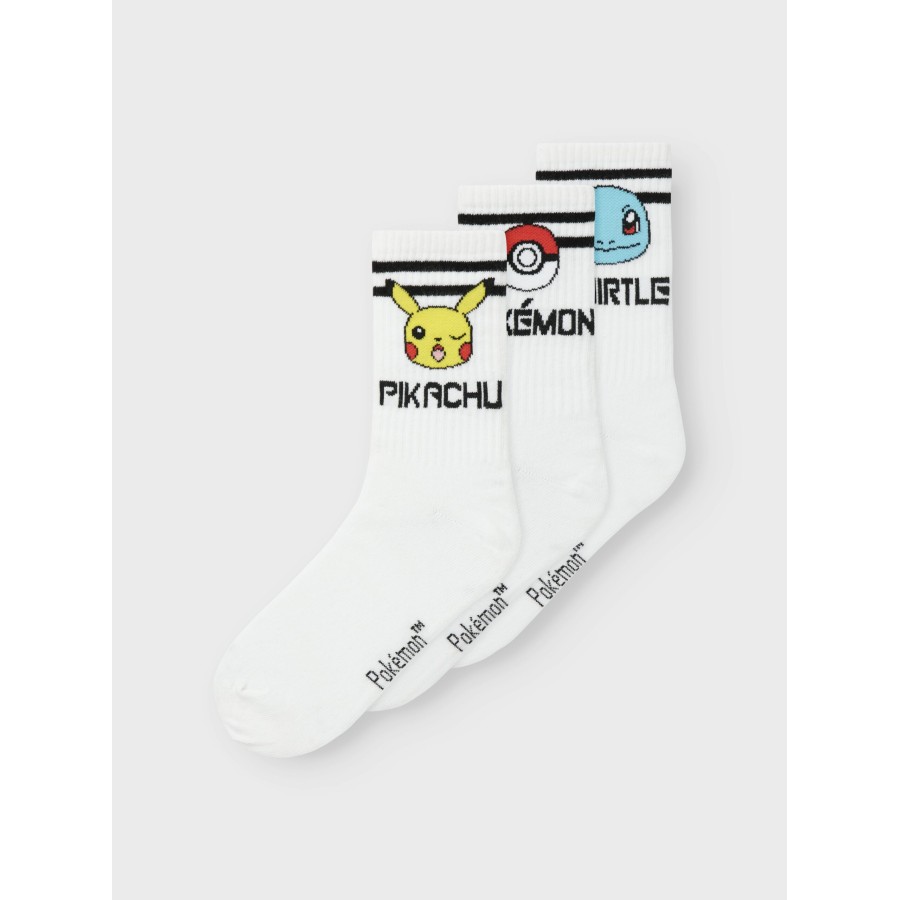 Name It - 3-pak Strømper - Milton Pokemon - Bright White