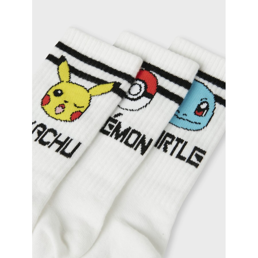 Name It - 3-pak Strømper - Milton Pokemon - Bright White - Image 2