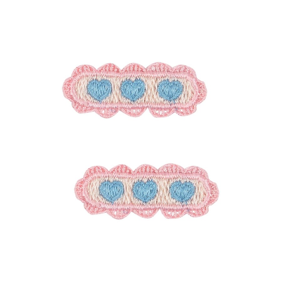 Konges Sløjd - 2-pak hårspænder - Heart Embroidery - Billede 4