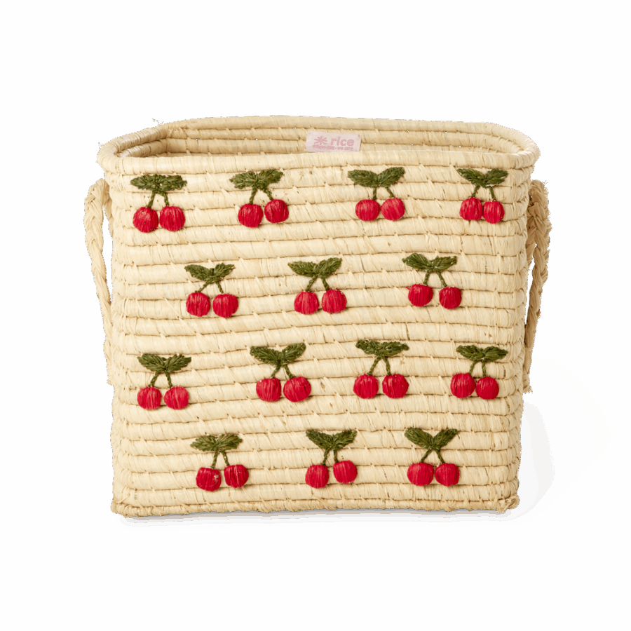 Rice - Raffia Kurv - Small Cherries - Big