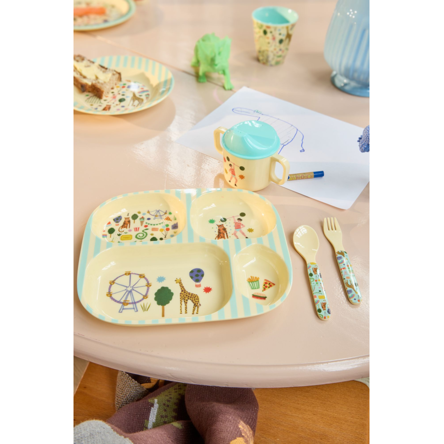 Rice - Baby Spisesæt - Fun Fair Mint