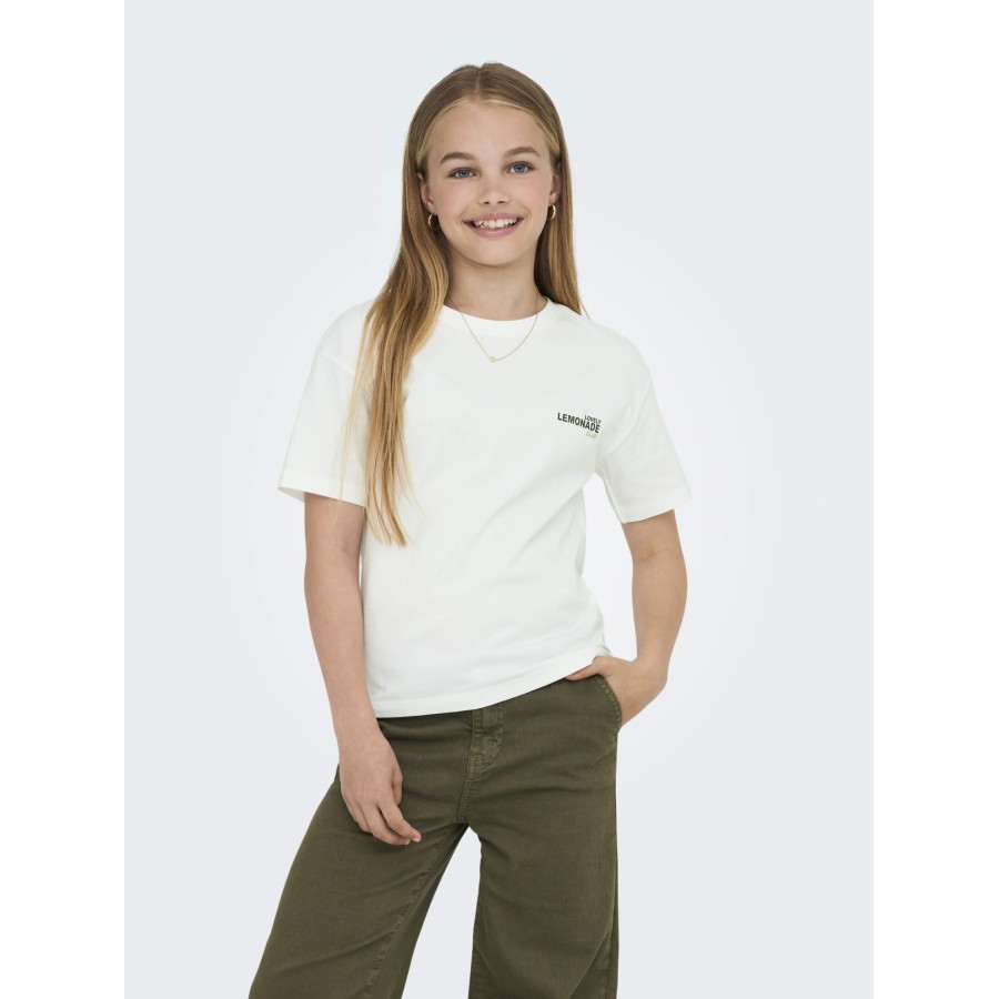 Kids Only - T-shirt - Helen Life - Cloud Dancer Lemonade - Billede 5
