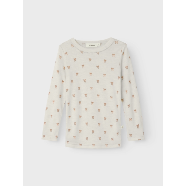 Lil' Atelier - Bluse - Uld - Nalu - Turtledove Melange Bows