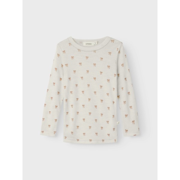 Lil' Atelier - Bluse - Uld - Nalu - Turtledove Melange Bows