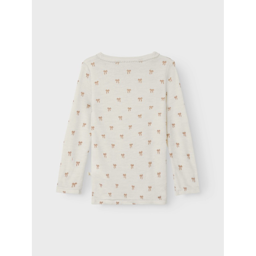 Lil' Atelier - Bluse - Uld - Nalu - Turtledove Melange Bows - Billede 4