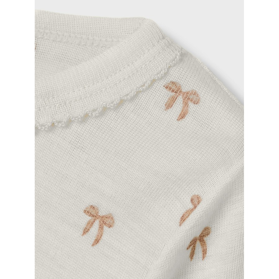 Lil' Atelier - Bluse - Uld - Nalu - Turtledove Melange Bows - Billede 3