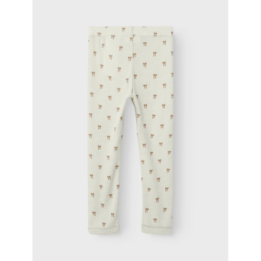 Lil' Atelier - Leggings - Uld - Nalu - Turtledove Melange Bows - Billede 3