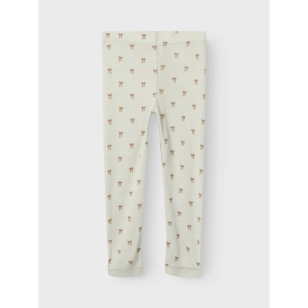 Lil' Atelier - Leggings - Uld - Nalu - Turtledove Melange Bows
