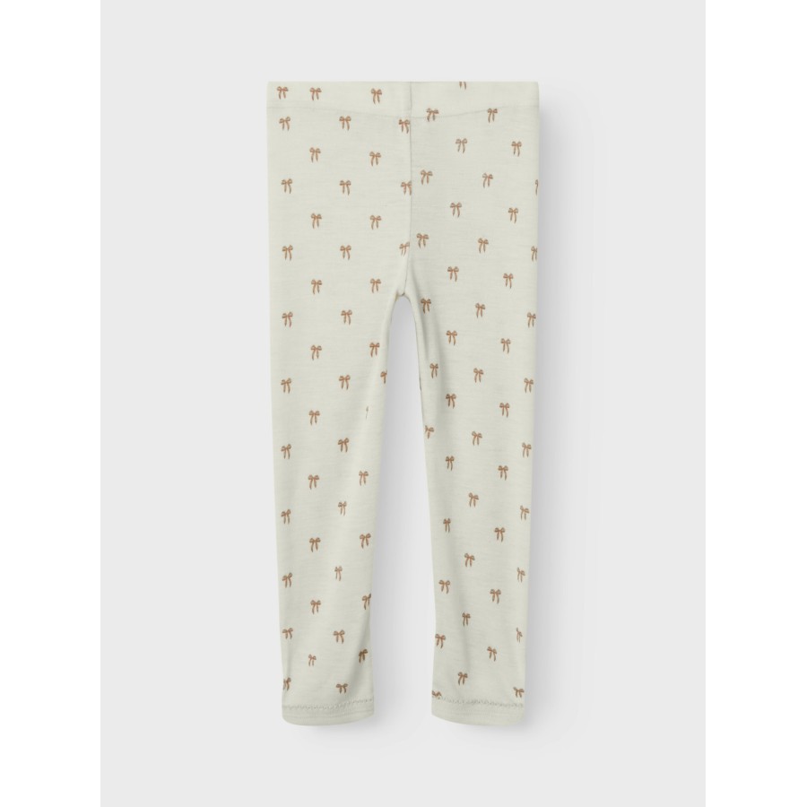 Lil' Atelier - Leggings - Uld - Nalu - Turtledove Melange Bows