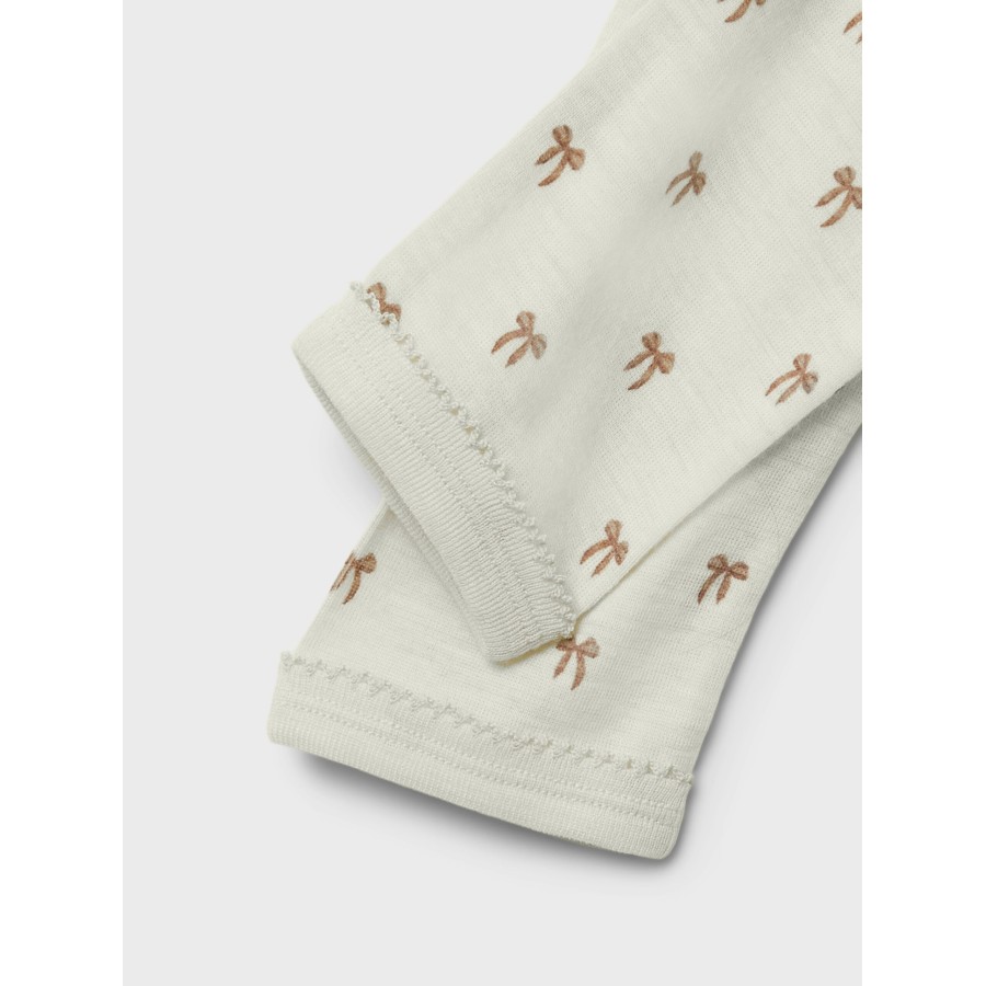 Lil' Atelier - Leggings - Uld - Nalu - Turtledove Melange Bows - Billede 2