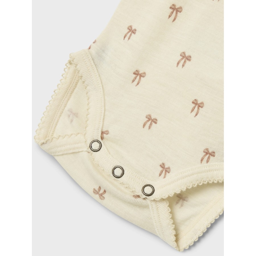 Lil' Atelier - Body - Uld - Nalu - Turtledove Melange Bows - Billede 3