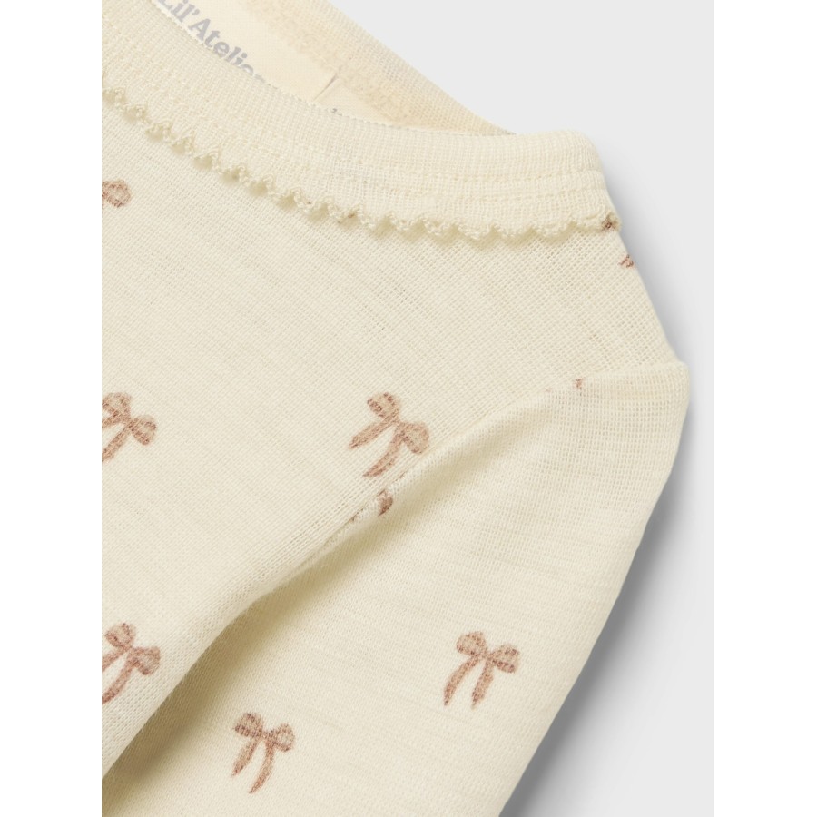 Lil' Atelier - Body - Uld - Nalu - Turtledove Melange Bows - Billede 4