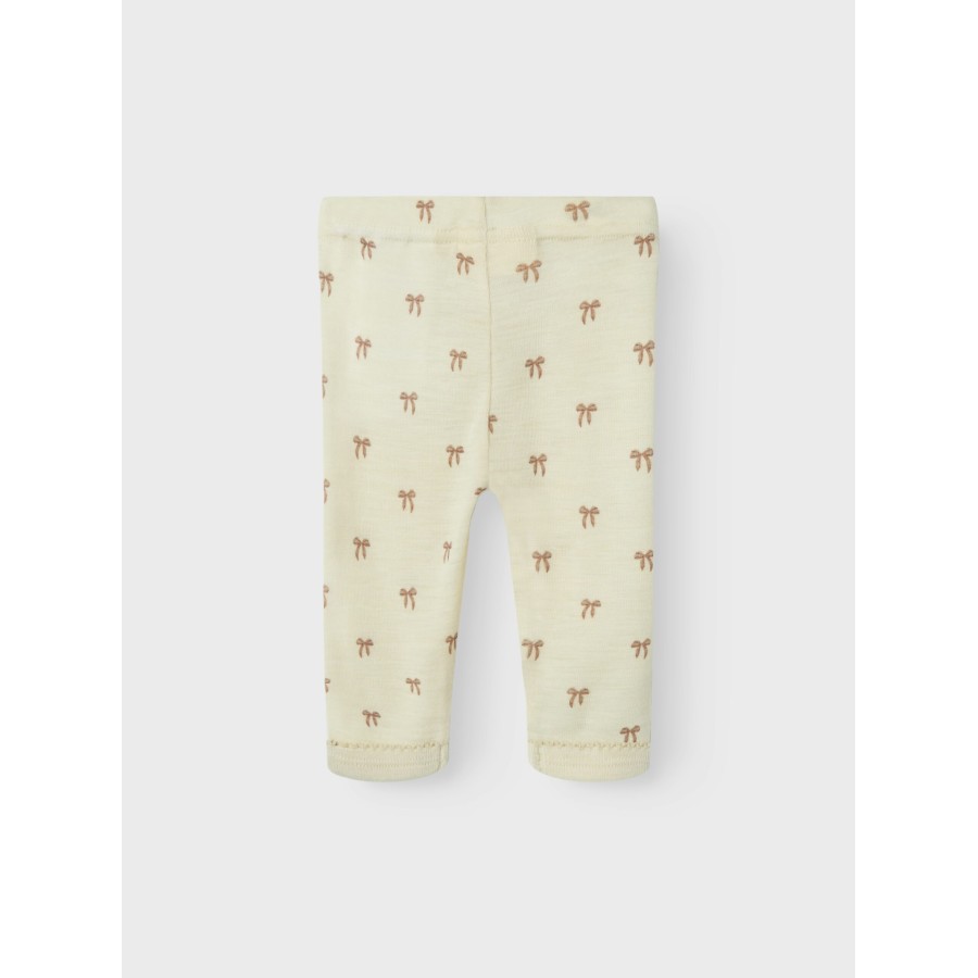 Lil' Atelier - Leggings - Uld - Nalu - Turtledove Melange Bows - Billede 2