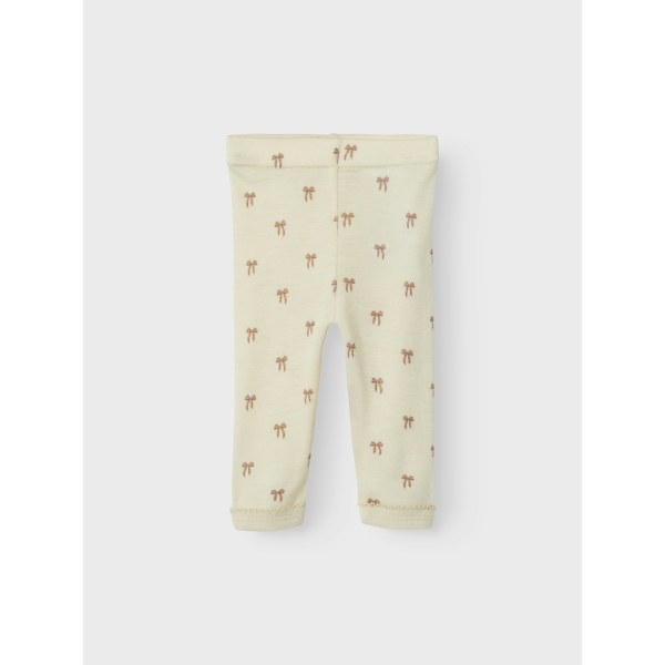 Lil' Atelier - Leggings - Uld - Nalu - Turtledove Melange Bows