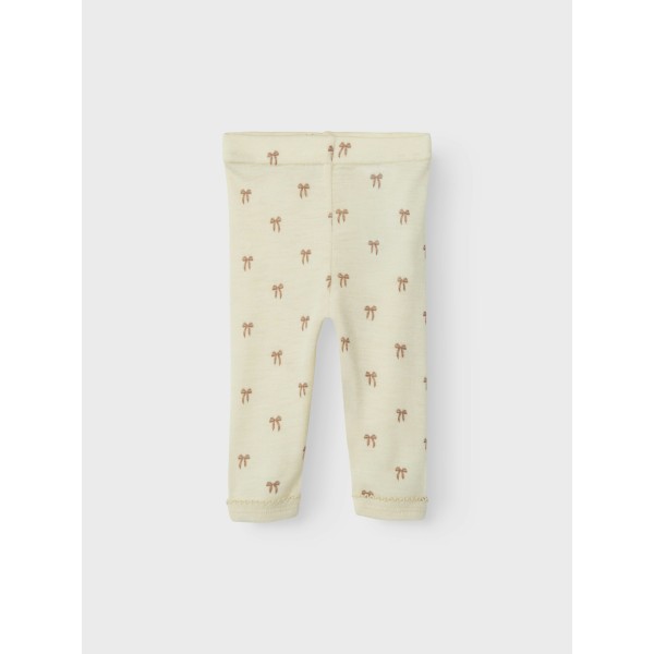 Lil' Atelier - Leggings - Uld - Nalu - Turtledove Melange Bows