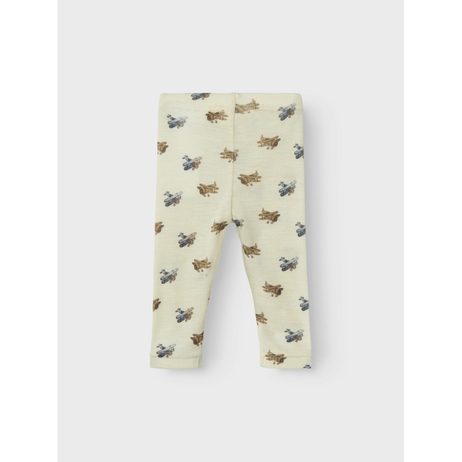 Lil' Atelier - Leggings - Uld - Nalu - Turtledove Melange Flyvemaskiner - Billede 3