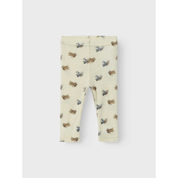 Lil' Atelier - Leggings - Uld - Nalu - Turtledove Melange Flyvemaskiner