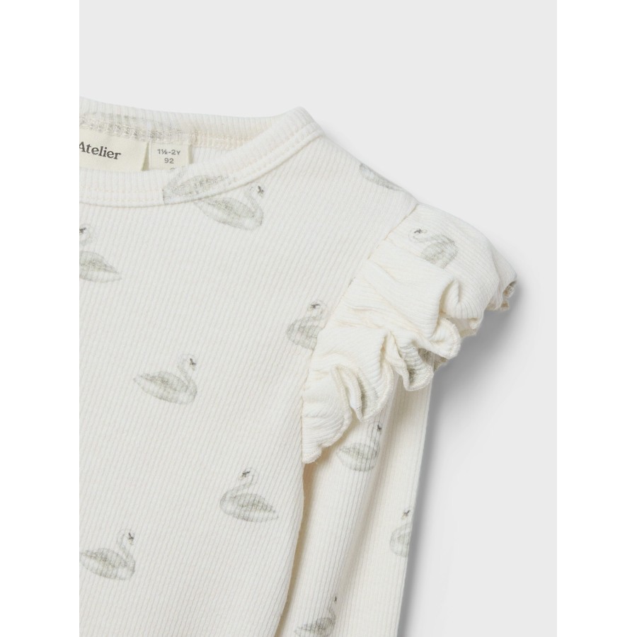 Lil' Atelier - Bluse - Gavo Eko - Pastel Parchmen Swan - Billede 2