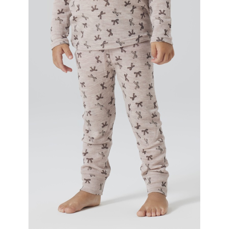 Name It - Leggings - Uld - Wang - Shadow Gray Bows - Billede 5
