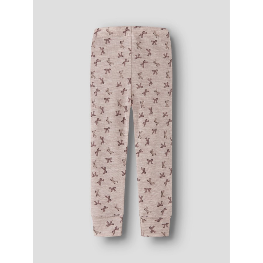 Name It - Leggings - Uld - Wang - Shadow Gray Bows - Billede 2