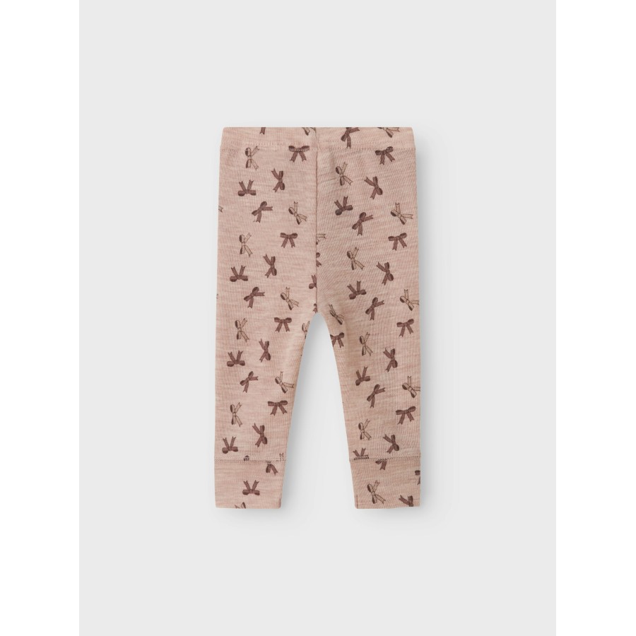 Name It - Leggings - Uld - Wang - Shadow Gray Bows - Billede 3
